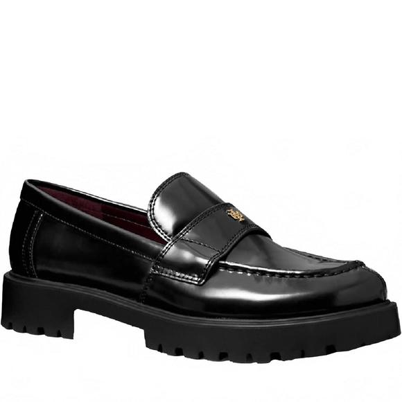 NEW TORY BURCH women's footwear classic lug loafer shoes in black - Picture 1 of 4